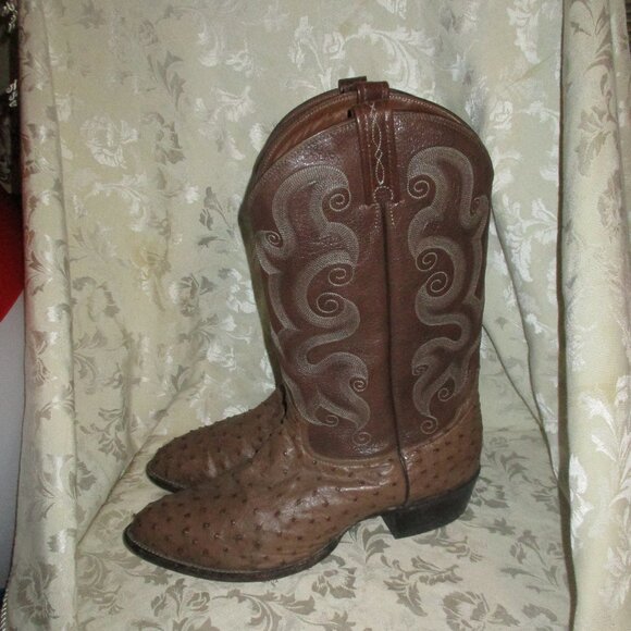 Tony Lama Other - SIZE 13 TAN SADDLE TONY LAMA FULL QUILL OSTRICH COWBOY/WESTERN BROWN BOOTS